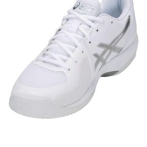 Asics White and Silver Athletic Shoes for Court Sports